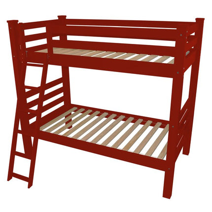 Red Twin Traditional Solid Wood Bunk Bed