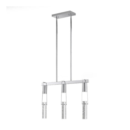 Silver And Clear Three Light Metal Dimmable Smart Enabled Chandelier With Clear Shades