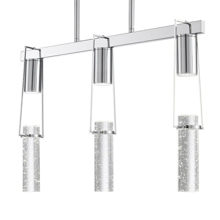 Silver And Clear Three Light Metal Dimmable Smart Enabled Chandelier With Clear Shades