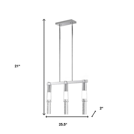 Silver And Clear Three Light Metal Dimmable Smart Enabled Chandelier With Clear Shades