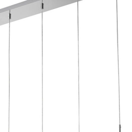 Silver And Clear Five Light Transparent Metal Dimmable Smart Enabled Chandelier With Clear Shades