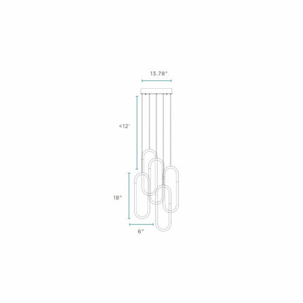 Gold Five Light Metal LED Dimmable Smart Enabled Chandelier