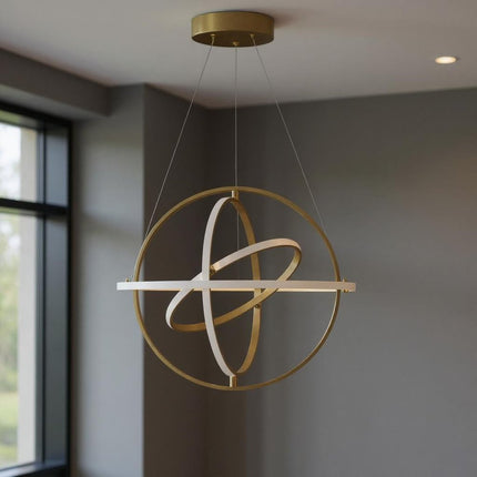 Gold Metal LED Dimmable Smart Enabled Chandelier