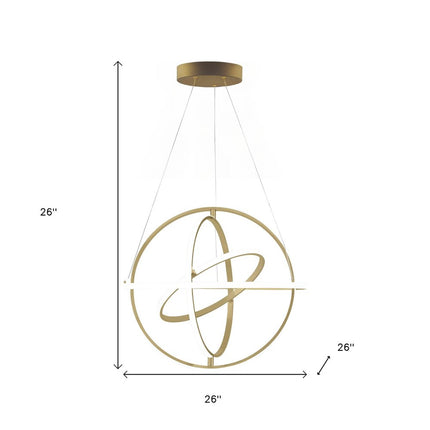 Gold Metal LED Dimmable Smart Enabled Chandelier