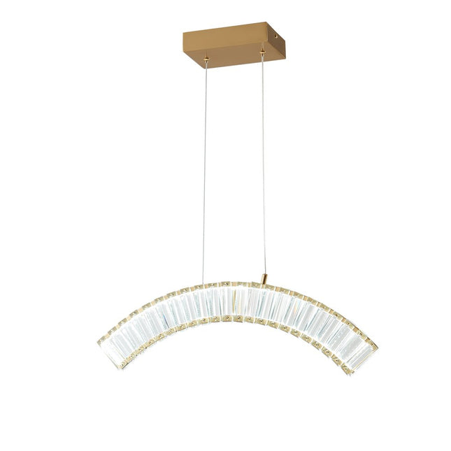 Gold And Clear Metal LED Dimmable Chandelier