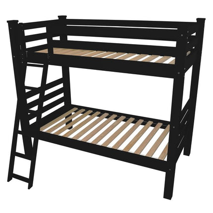 Black Full Over Full Solid Wood Bunk Bed