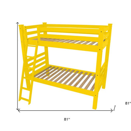 Yellow Full Traditional Solid Wood Bunk Bed