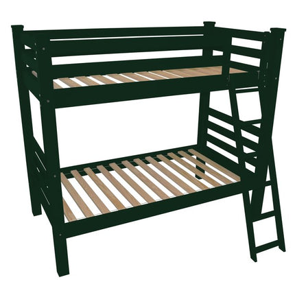 Green Full Traditional Solid Wood Bunk Bed