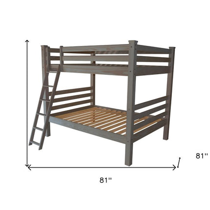 Gray Full Over Full Solid Wood Bunk Bed
