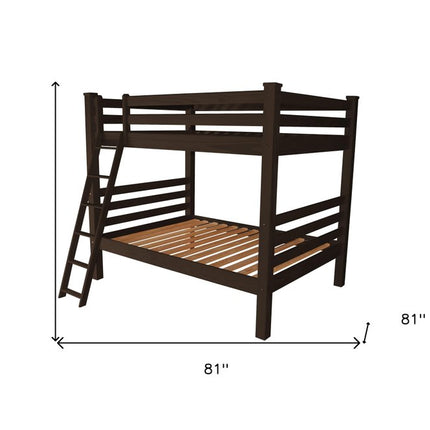 Brown Full Over Full Solid Wood Bunk Bed