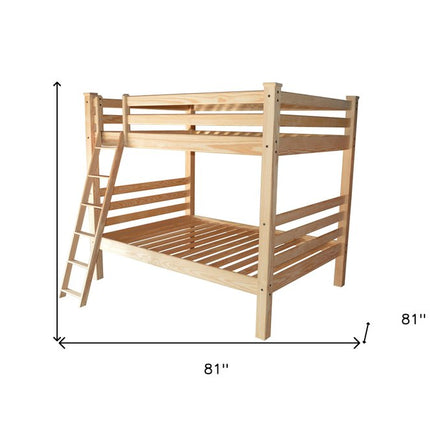 Natural Full Over Full Solid Wood Bunk Bed