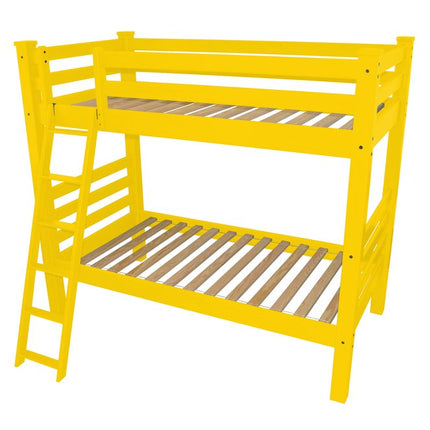 Yellow Queen Traditional Solid Wood Bunk Bed