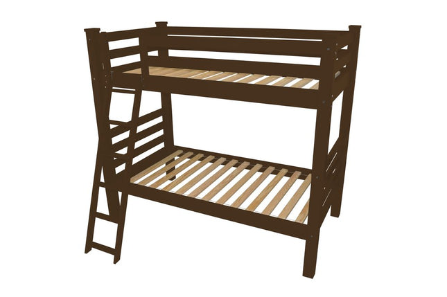 Brown Queen Traditional Solid Wood Bunk Bed