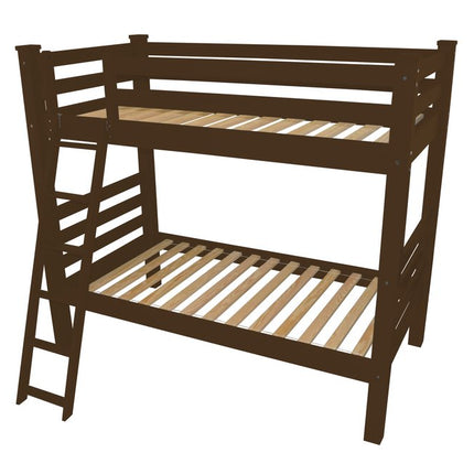 Brown Queen Traditional Solid Wood Bunk Bed