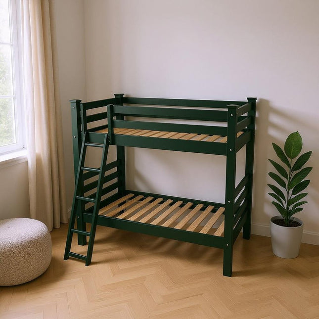 Green Queen Traditional Solid Wood Bunk Bed