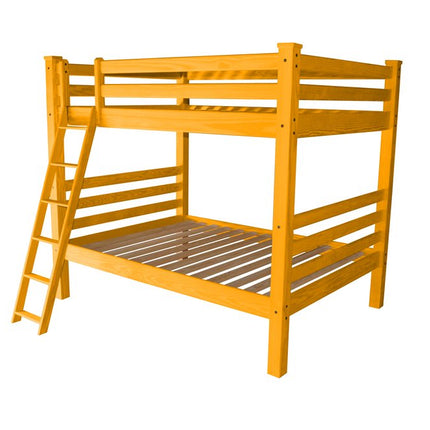 Yellow Queen Over Queen Solid Wood Bunk Bed