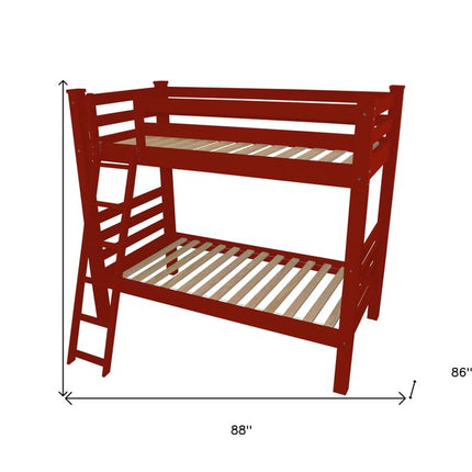 Red Queen Traditional Solid Wood Bunk Bed