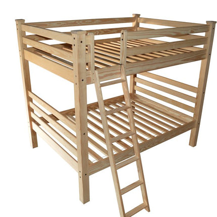 Natural Queen Over Queen Solid Wood Bunk Bed