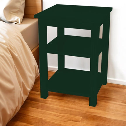 28" Dark Green Solid Wood Nightstand
