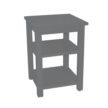 28" Gray Solid Wood Nightstand