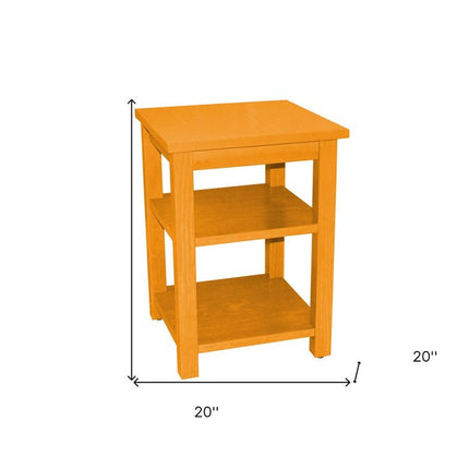 28" Yellow Solid Wood Nightstand