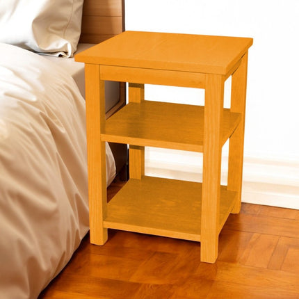 28" Yellow Solid Wood Nightstand