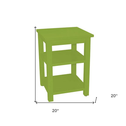 28" Green Solid Wood Nightstand