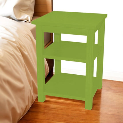 28" Green Solid Wood Nightstand