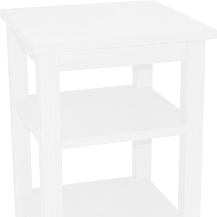 28" White Solid Wood Nightstand