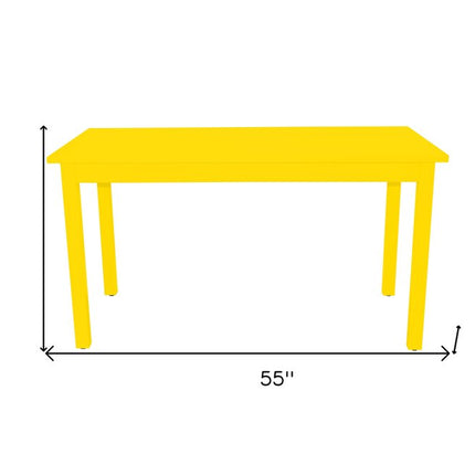 60" Yellow Solid Wood Dining Table