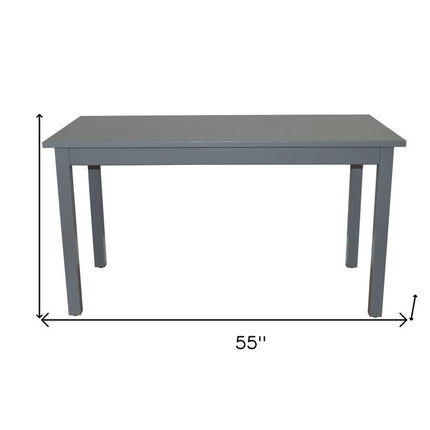 60" Gray Solid Wood Dining Table