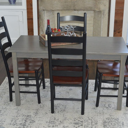 60" Gray Solid Wood Dining Table