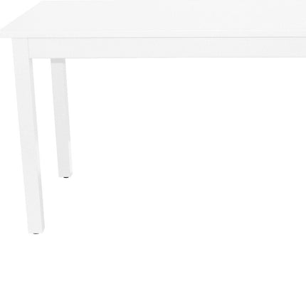 60" White Solid Wood Dining Table