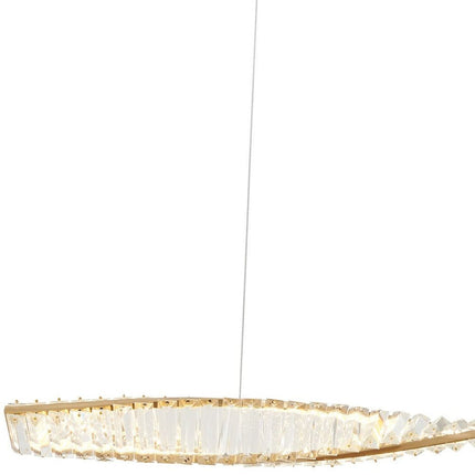 Gold And Clear Metal and Crystals LED Chandelier