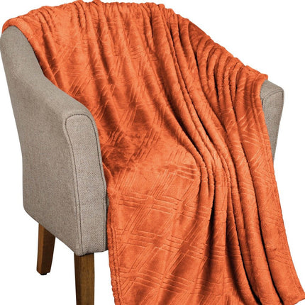 King Rust Flannel Knitted Plush Blanket