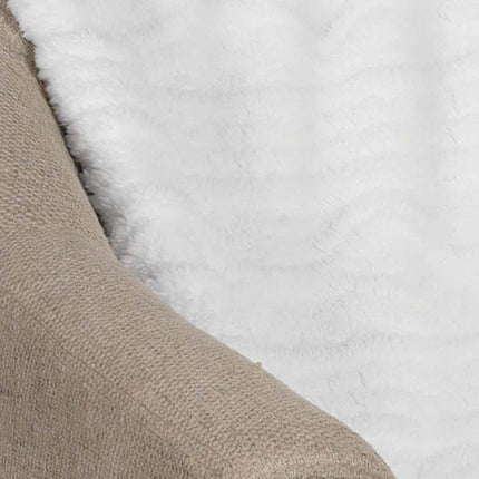 King White Fleece Knitted Plush Blanket