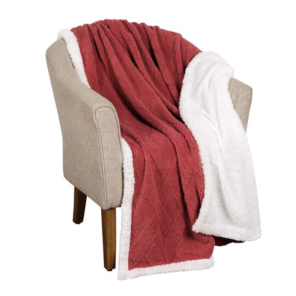 King Red And Orange Fleece Knitted Plush Blanket
