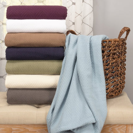 Queen Ivory Cotton Waffle Weave Blanket