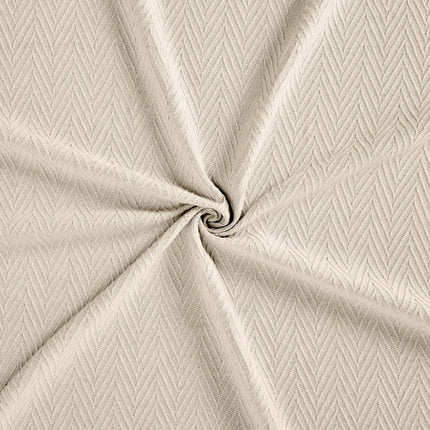 King Ivory Cotton Woven Chevron Blanket