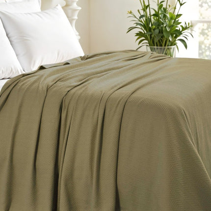 King Sage Cotton Woven Chevron Blanket