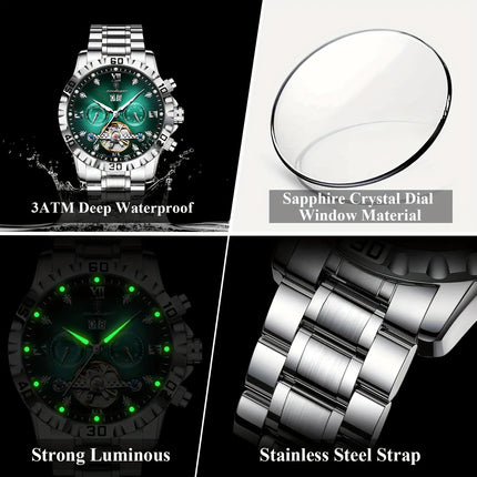 Men'S Luxury Business Watch with Automatic Movement, Waterproof, Luminescent Hands