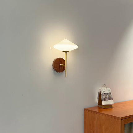 Living Room Bedroom Bedside Hallway Lamp Black Walnut Brass Wall Lamp