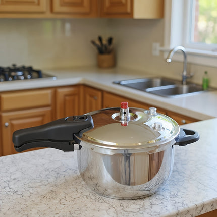 30/32cm Stainless Steel Pressure Cooker  Red Valve Safety Design, Gas/Induction/Outdoor Use