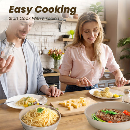 20pcs Pots And Pans Set,stick Ceramic Cookware Set With Removable Handles.