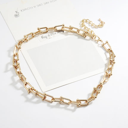 Small Design Simple U-shaped Horseshoe Buckle Stitching Bracelet