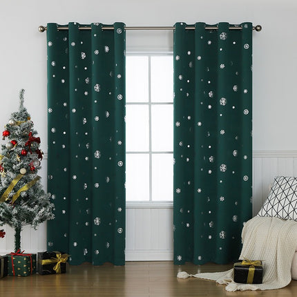 Short Hole-free Snowflake Shade Cloth Curtain