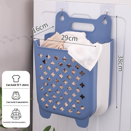 Dirty Clothes Household Laundry Basket Wall Hanging Foldable Bathroom