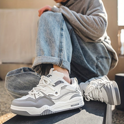 Men'S Stylish Skate Shoes, Suitable for Daily Casual Wear in All Seasons, Featuring Trendy Color Blocking