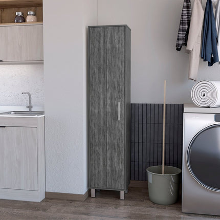 71" Gray Wood Accent Cabinet With Single Door