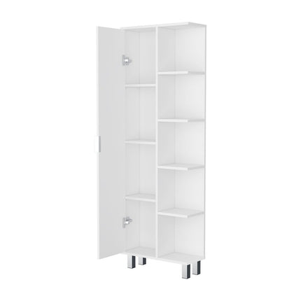 63" White Wood Single Door Pantry Or Storage Closet